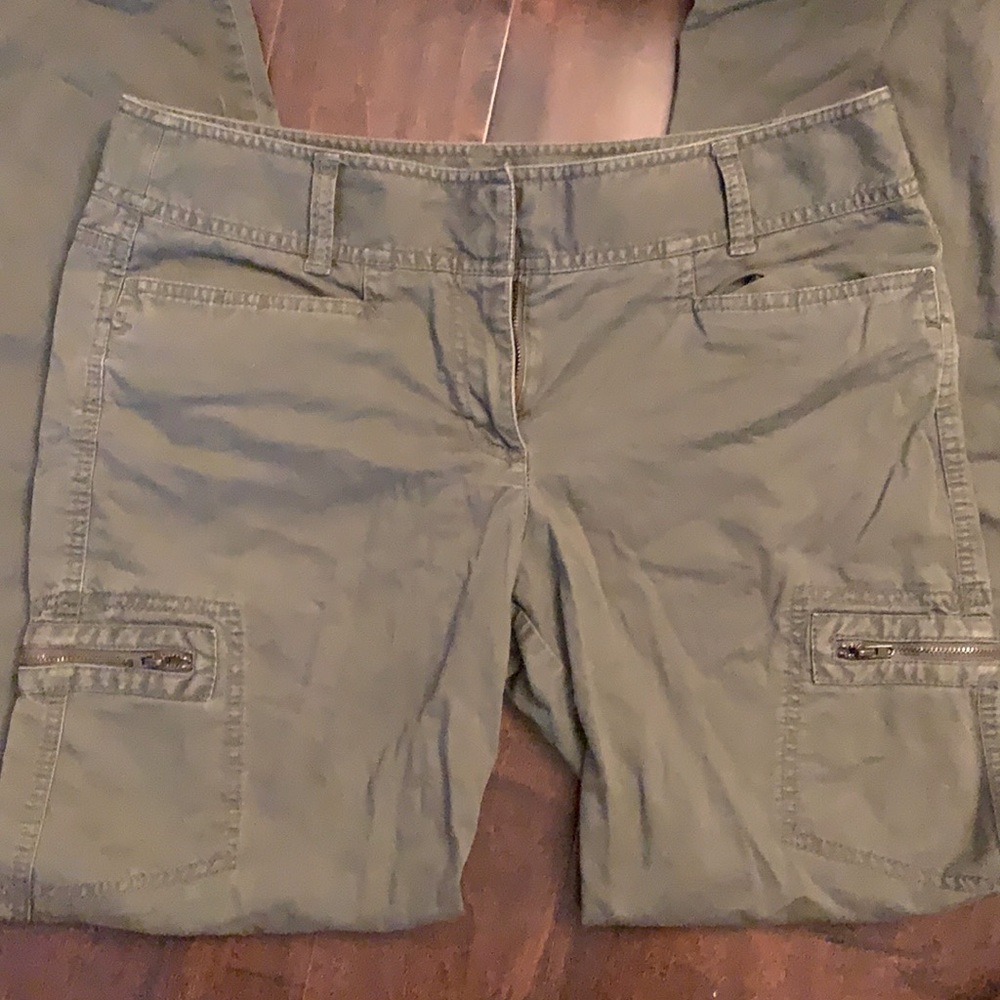 Cargo bootcut olive green pants